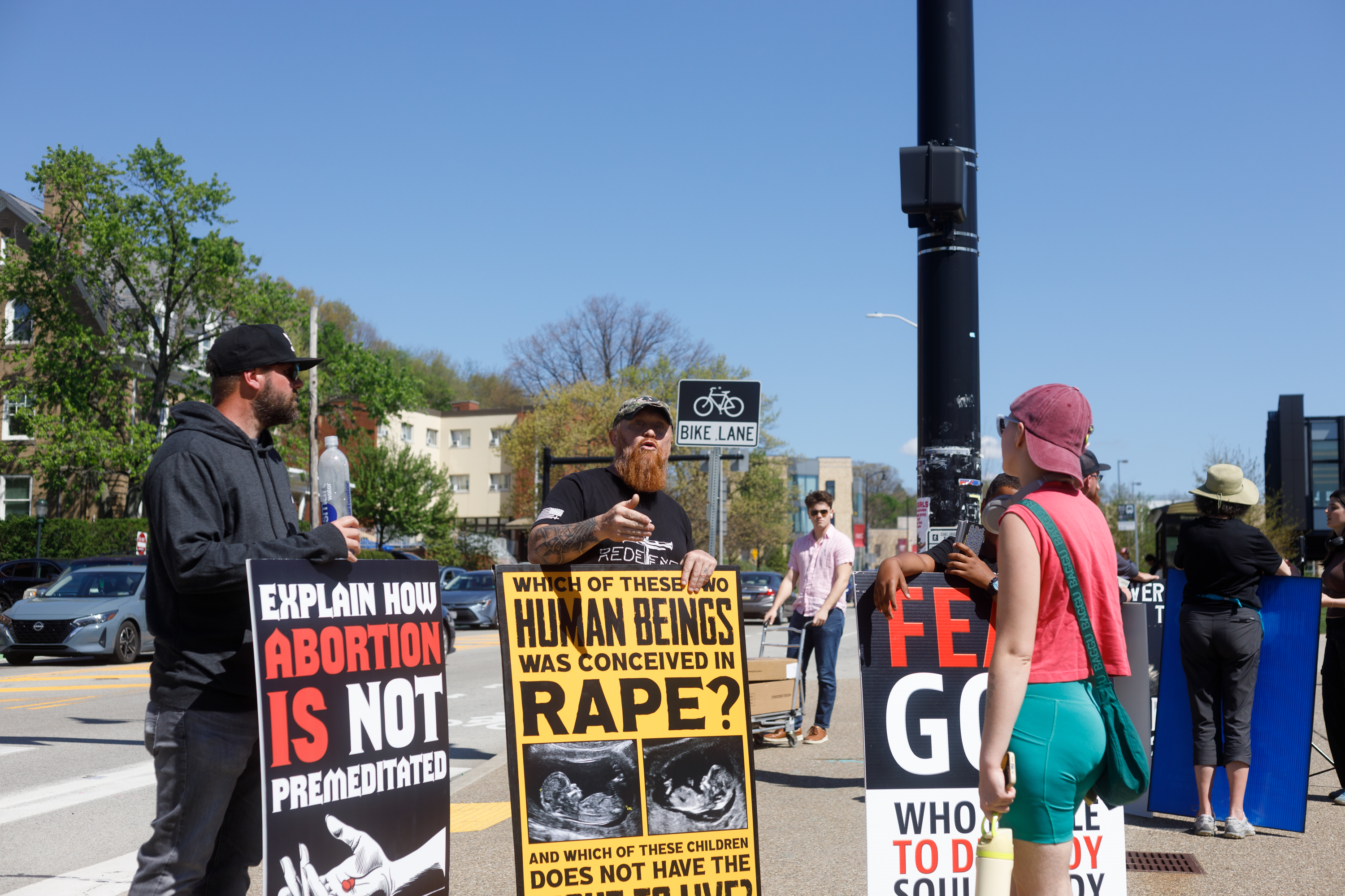 Anti-abortion advocacy groups demonstrate, debate students - The Tartan