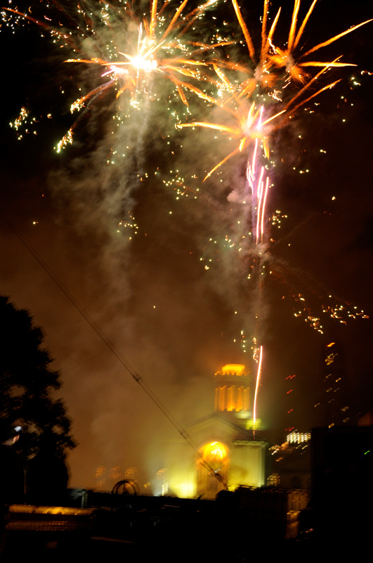 Carnegie Mellon ended Wednesday’s day of celebrations with a fireworks show on the Mall. (credit: Courtesy of Guillermo Gomez)
