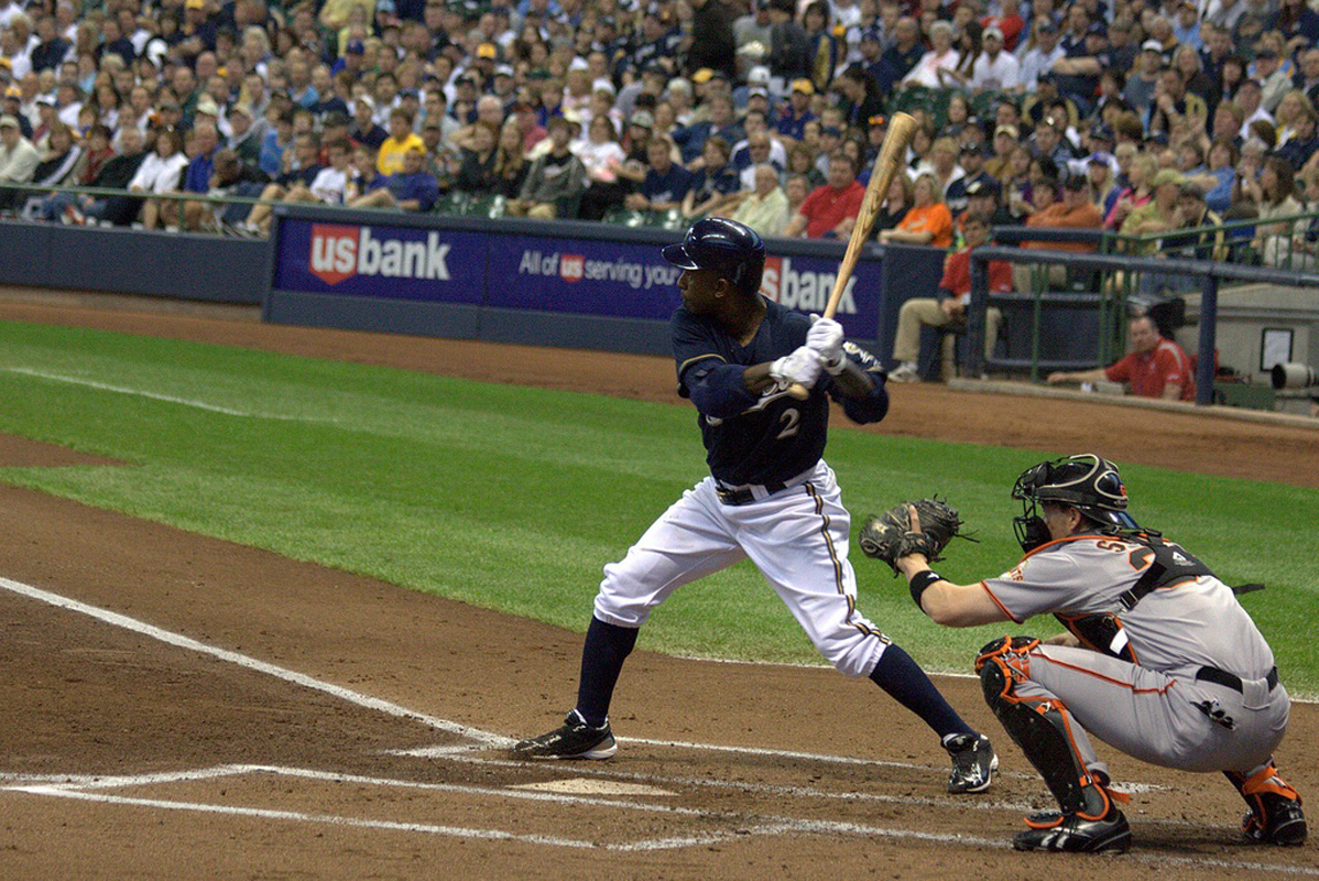 Nyjer Morgan of the Milwaukee Brewers is up at bat. (credit: Courtesy of stevethephotographer on Flickr )
