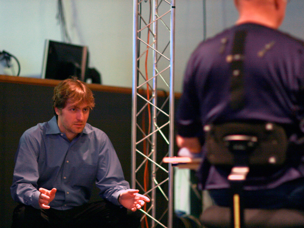 Thanassis Rikakis, Carnegie Mellon’s new vice provost for design, arts, and technology, previously designed systems to help stroke victims regain the use of their limbs. His work incorporated music and virtual reality with a series of physical motion tasks. (credit: Courtesy of Thanassis Rikakis)