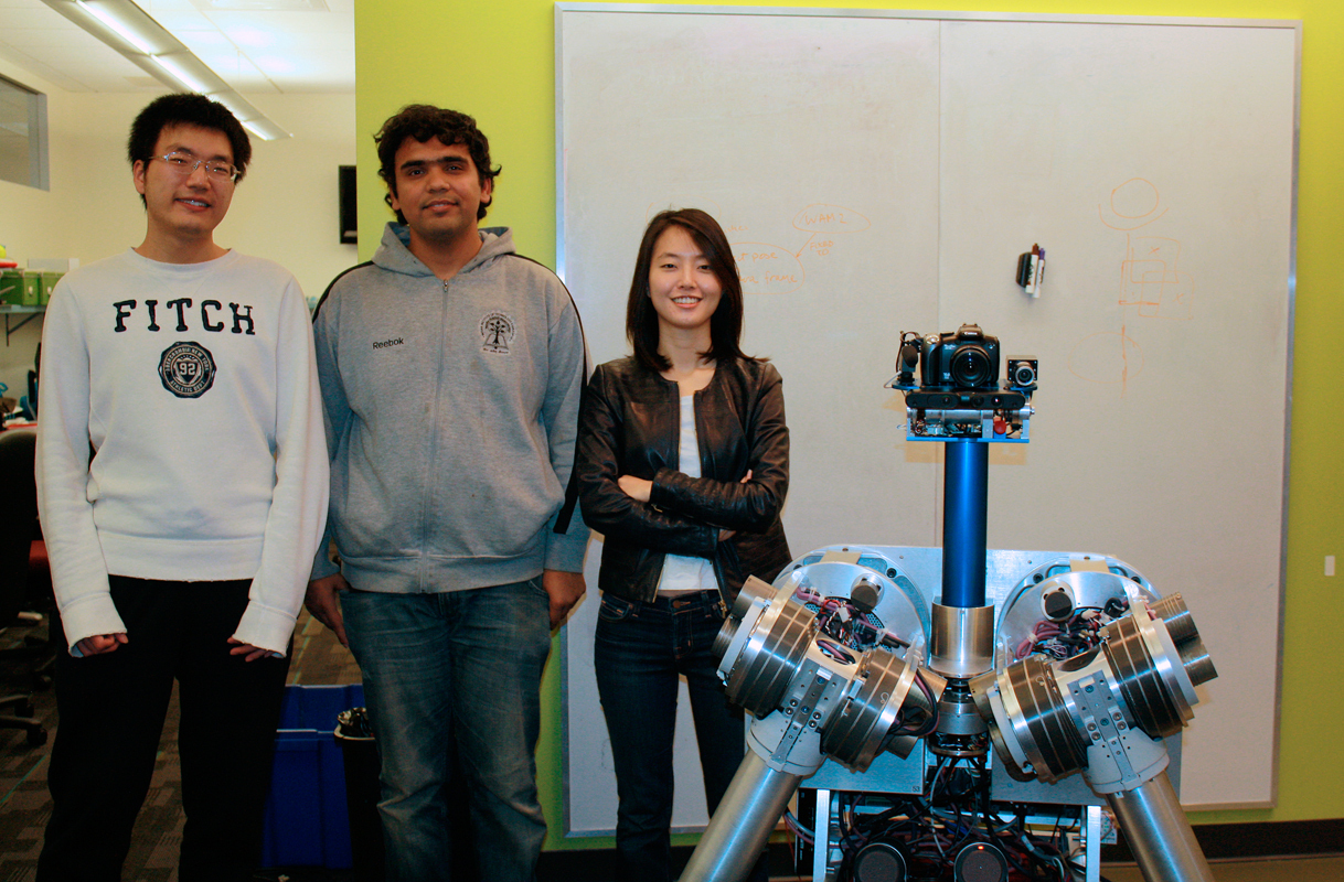 Zeyu Zheng (left), Sanjiban Choudhury (middle), and Min Kyung (right) are among five computer science students to be named Siebel Scholars. (credit: Kelsey Scott/Photo Staff)