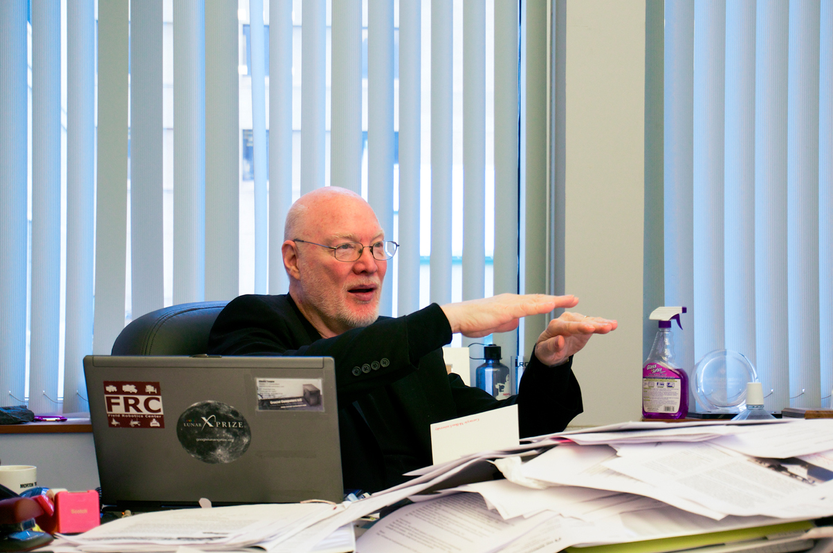 Red Whittaker talks about the Lunar XPRIZE and Astrobotic’s vision to take Carnegie Mellon to the moon. (credit: Abhinav Gautam/)
