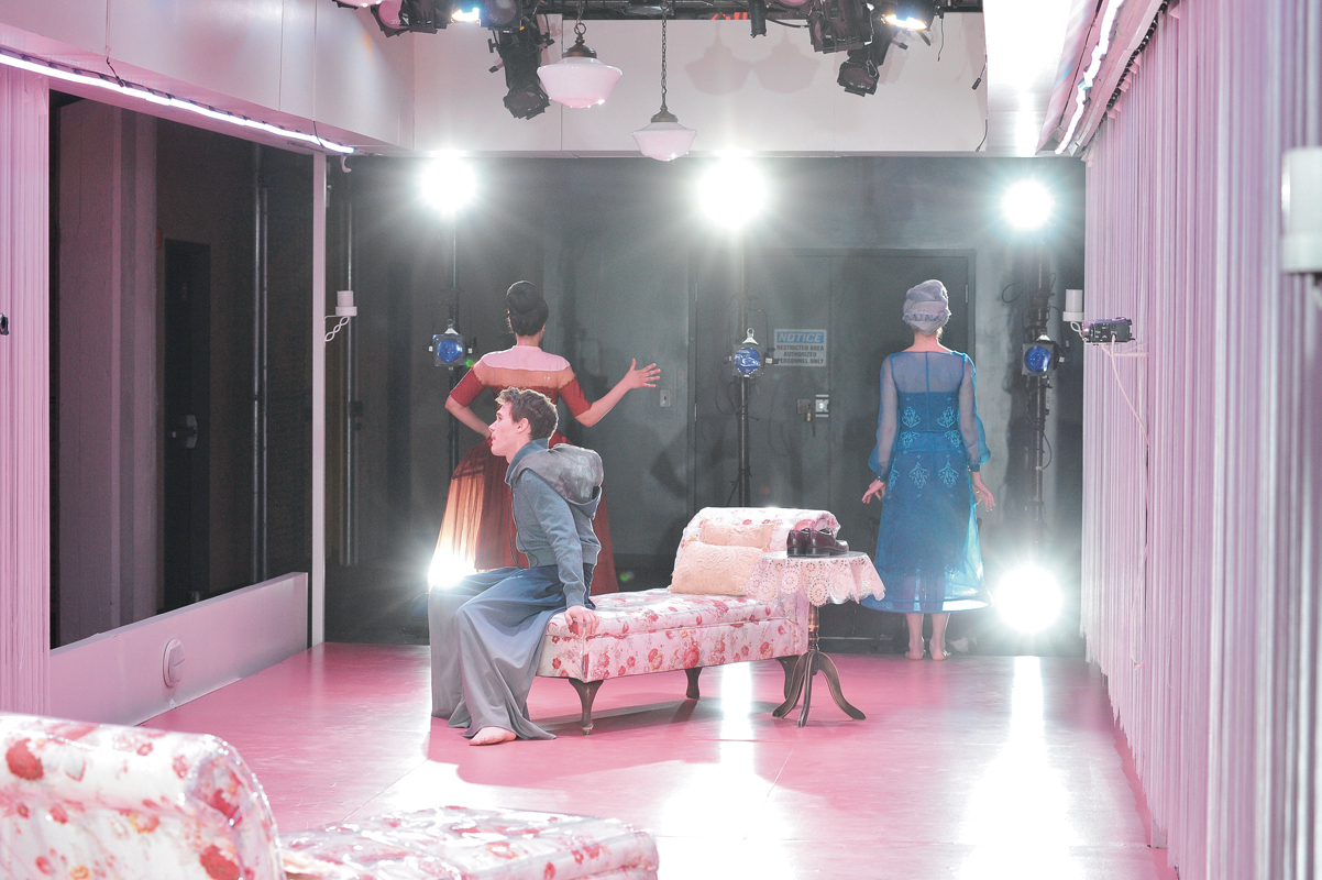 Jim O Connor, played by senior acting major Carl Lundstedt, is invited into the strange world of the Wingfields in the School of Drama's production of *The Glass Menagerie* by Tennessee Williams. (credit: Courtesy of Louis Stein)