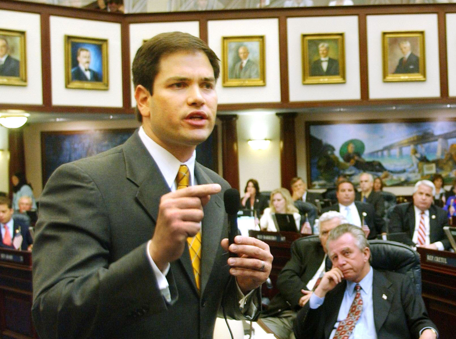 Marco Rubio speaks on the floor of the Florida Legislature during his time as Speaker of the House in 2005. (credit: Courtesy of the Florida Legislature via Wikimedia Commons)