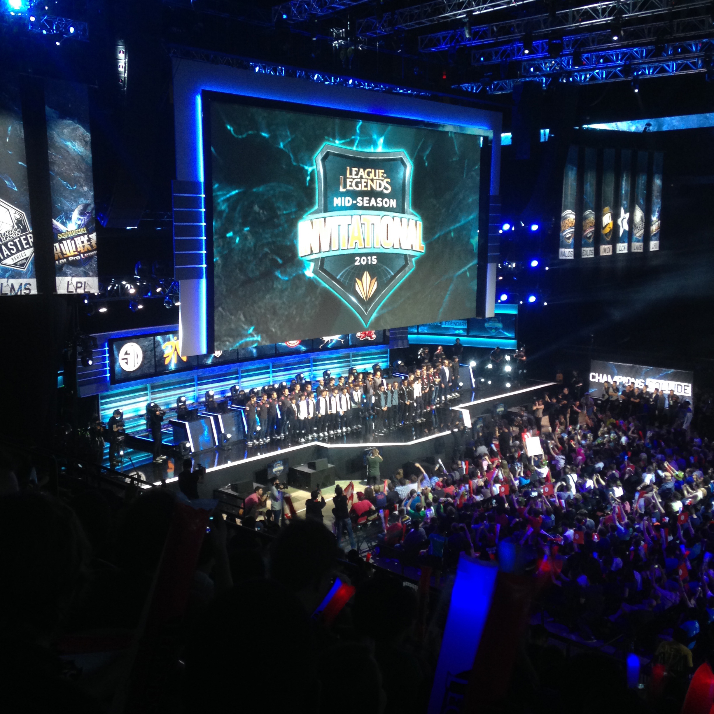 The players gather on stage for a round of applause after last year's MSI. (credit: Courtesy of Shane Davis)