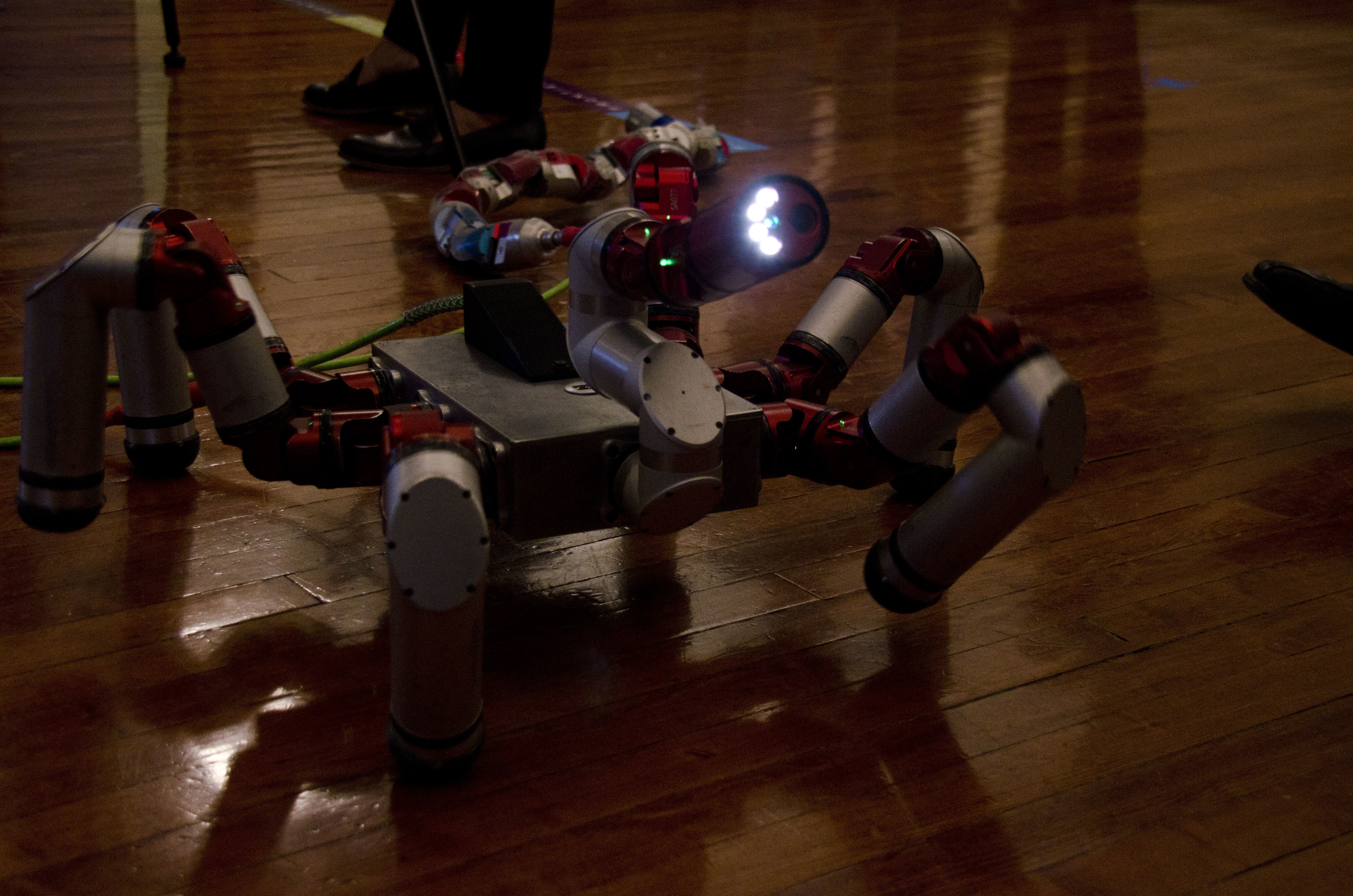 The "Snake Robot and Snake Monster" exhibit, hosted by Carnegie Mellon, showcased Snake Monster, a six-legged robot that can navigate through tough terrain that humans would have difficulty with. (credit: Theodore Teichman/Photo Editor)