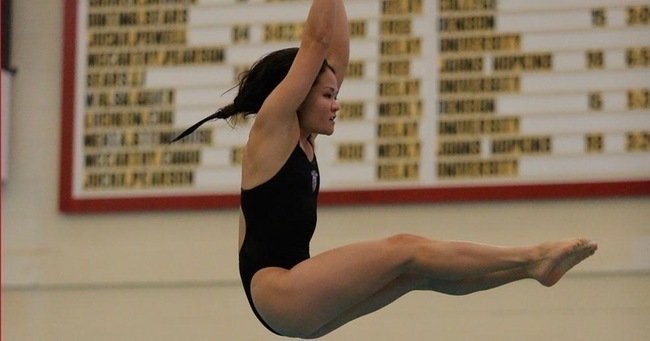 Senior Machika Kaku dove her way into the NCAA Swimming and Diving Championships for the third straight year in a row. (credit: CMU Athletics)