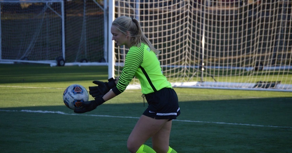 First-year goalkeeper Carolyn Botz is a force to be reckoned with. (credit: Courtesy of CMU Athletics)